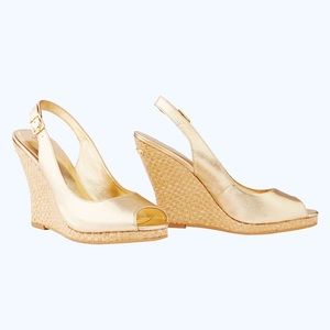 Lily Pulitzer Kristin Gold Wedges